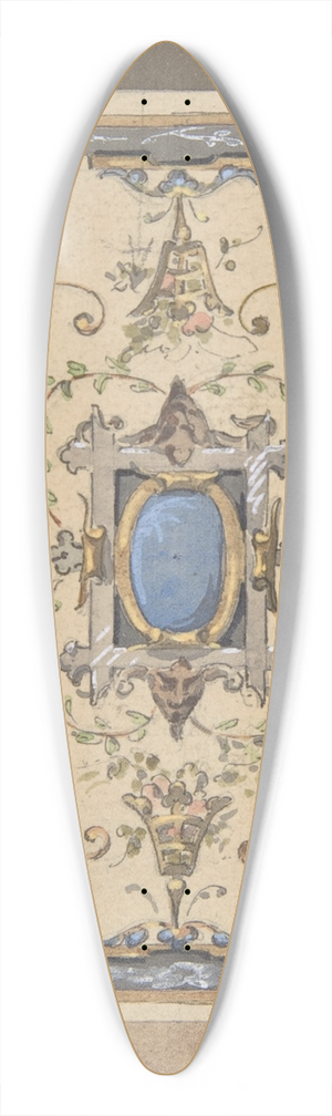Jules-Edmond-Charles Lachaise - Design for Ceiling, Chteau de Cang 39.3 inch art pintail longboard deck