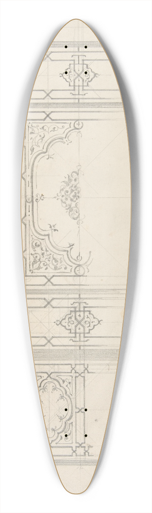 Jules-Edmond-Charles Lachaise - Design for the decoration of a ceiling 39.3 inch art pintail longboard deck Jules-Edmond-Charles Lachaise - Design for the decoration of a ceiling 39.3 inch art pintail longboard deck