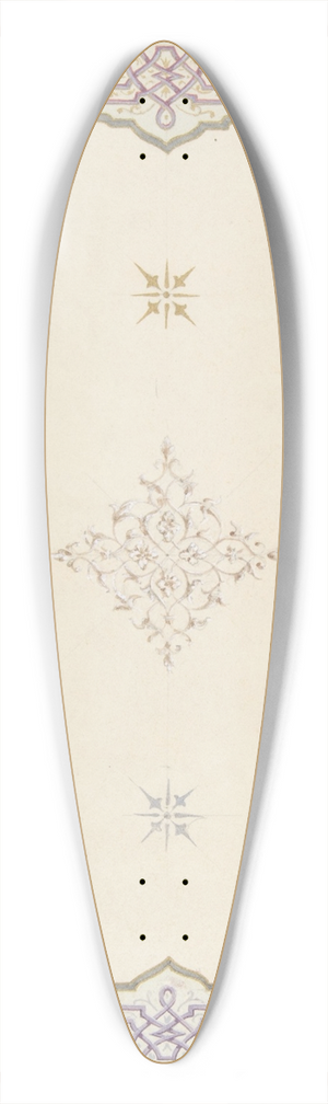 Jules-Edmond-Charles Lachaise - Design for the decoration of a ceiling with a border of strapwork and a central filagree medallion 39.3 inch art pintail longboard deck Jules-Edmond-Charles Lachaise - Design for the decoration of a ceiling with a border of strapwork and a central filagree medallion 39.3 inch art pintail longboard deck