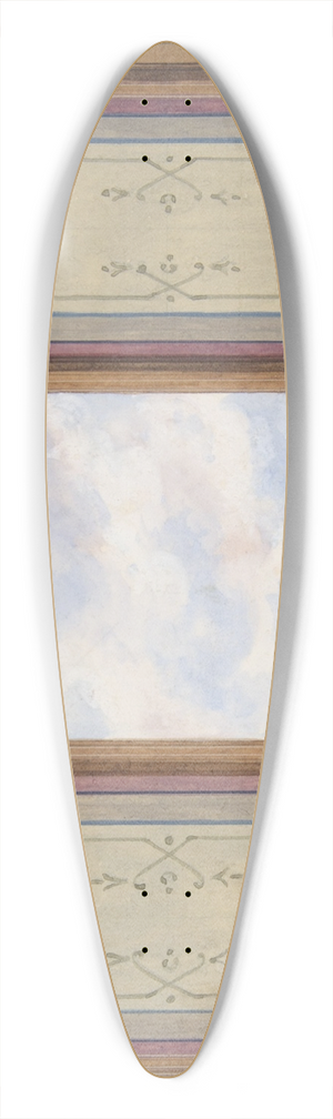 Jules-Edmond-Charles Lachaise - Design for the decoration of a ceiling with a central panel of painted clouds 39.3 inch art pintail longboard deck