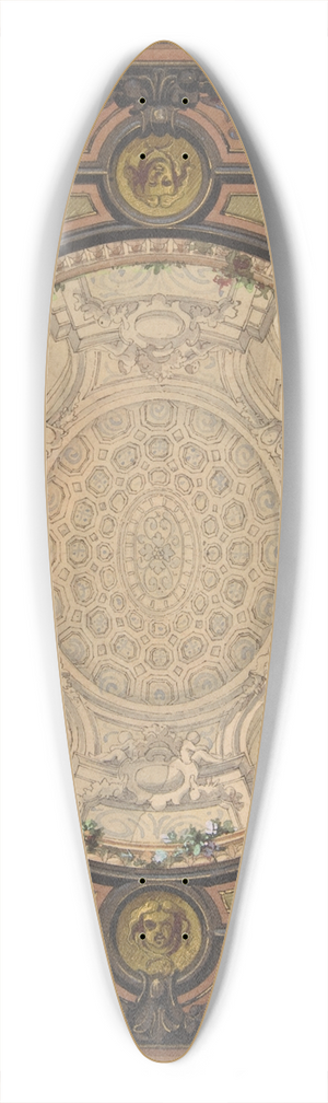Jules-Edmond-Charles Lachaise - Design for the decoration of a ceiling with a trompe loeil painting of a coffered dome 39.3 inch art pintail longboard deck
