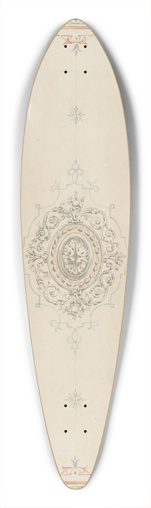 Jules-Edmond-Charles Lachaise - Design for the decoration of a ceiling with filagree borders and a central medallion 39.3 inch art pintail longboard deck Jules-Edmond-Charles Lachaise - Design for the decoration of a ceiling with filagree borders and a central medallion 39.3 inch art pintail longboard deck