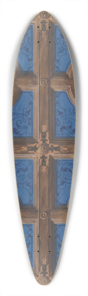 Jules-Edmond-Charles Lachaise - Design for the painted decoration of a coffered ceiling incorporating initials (G and H) for a house on the rue de Clichy 39.3 inch art pintail longboard deck