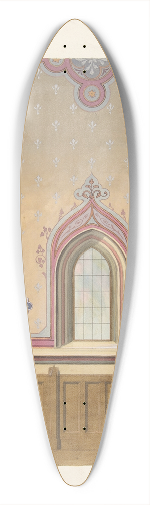 Jules-Edmond-Charles Lachaise - Design for the painted decoration of a wall pierced by an arched window 39.3 inch art pintail longboard deck