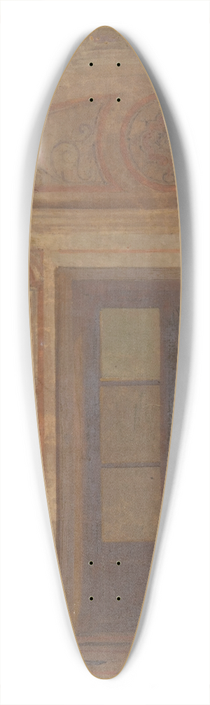 Jules-Edmond-Charles Lachaise - Design for the Vestibule of the Chateau de Lude (Sarthe) 39.3 inch art pintail longboard deck Jules-Edmond-Charles Lachaise - Design for the Vestibule of the Chateau de Lude (Sarthe) 39.3 inch art pintail longboard deck