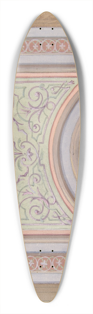 Jules-Edmond-Charles Lachaise - Partial design for the decoration of a ceiling with an oval panel at center 39.3 inch art pintail longboard deck