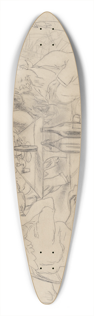 Jules Pascin - CafScene 39.3 inch art pintail longboard deck