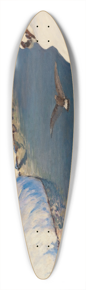 Julian Falat - Winter landscape with a river and a bird 39.3 inch art pintail longboard deck