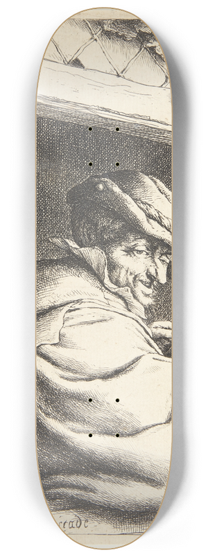 Adriaen van Ostade - The smoker in the window 8.25 inch art skate deck