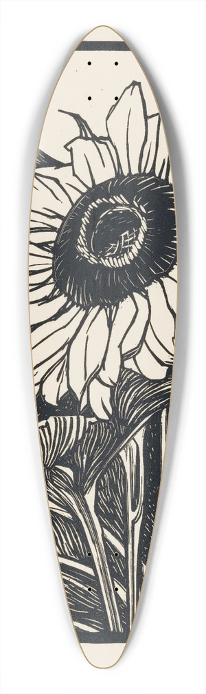 Julie de Graag - Zonnebloem 39.3 inch art pintail longboard deck