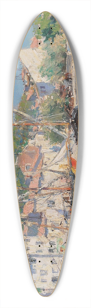 Julien Gustave Gagliardini - The Harbour of Cassis at the Cte dAzur 39.3 inch art pintail longboard deck