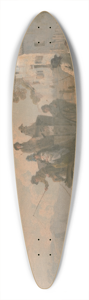 Julius Caesar Ibbetson - A Stage Coach on a Country Road 39.3 inch art pintail longboard deck