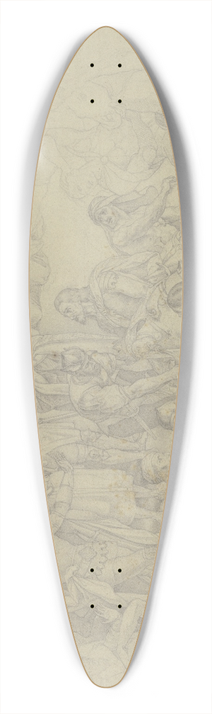 Julius Schnorr Von Carolsfeld - Die Auffindung der Leiche des Kaisers Friedrich Barbarossa im Fluss Kalykadnus bei Selencia in Syrien am 10. Juni 1190 39.3 inch art pintail longboard deck