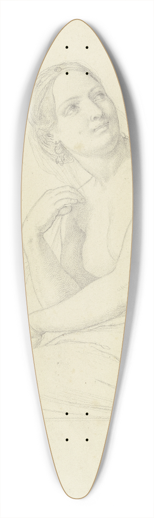 Julius Schnorr Von Carolsfeld - Halbakt einer sitzenden, jungen Frau, gegen links 39.3 inch art pintail longboard deck