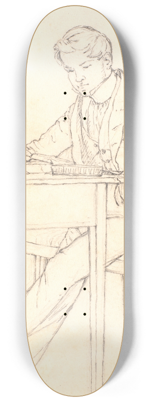 Christen Kbke - Lsende ung mand, siddende i en sofa 8.25 inch art skate deck