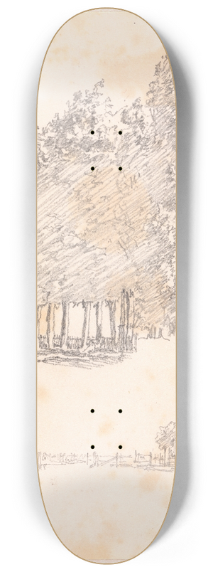 Christen Kbke - Port og trer ved Rosendal 8.25 inch art skate deck Christen Kbke - Port og trer ved Rosendal 8.25 inch art skate deck