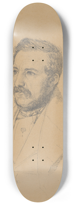 Christen Kbke - Portrait of Christophe Louis Engelhard Dalgas 8.25 inch art skate deck