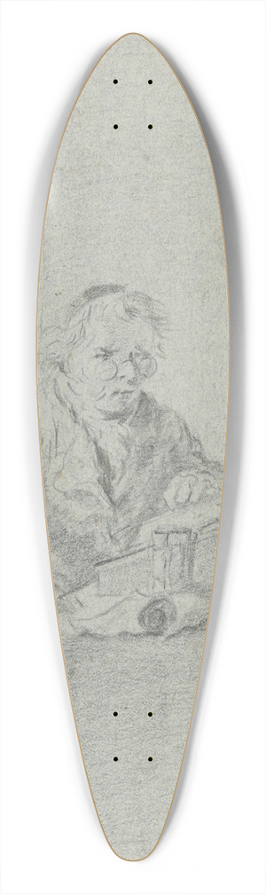Justus Juncker - Gelehrter im Studierzimmer am Fenster vor seinem Schreibtisch sitzend 39.3 inch art pintail longboard deck