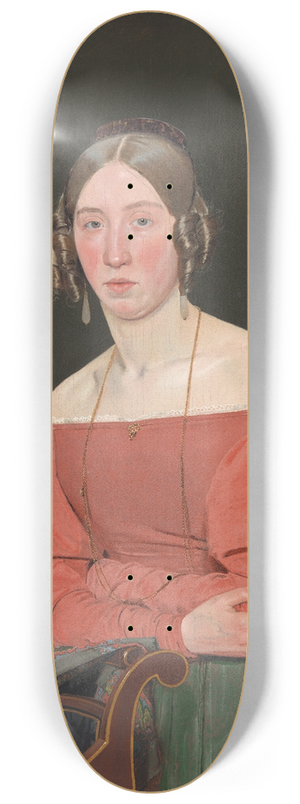 Christen Kbke - Portrait of the Artists Sister, Cecilie Margrethe Petersen, ne Kbke 8.25 inch art skate deck Christen Kbke - Portrait of the Artists Sister, Cecilie Margrethe Petersen, ne Kbke 8.25 inch art skate deck