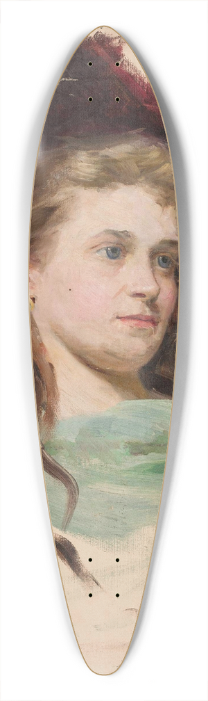 Jzef Brodowski - Portrait of a young woman, sketch 39.3 inch art pintail longboard deck Jzef Brodowski - Portrait of a young woman, sketch 39.3 inch art pintail longboard deck