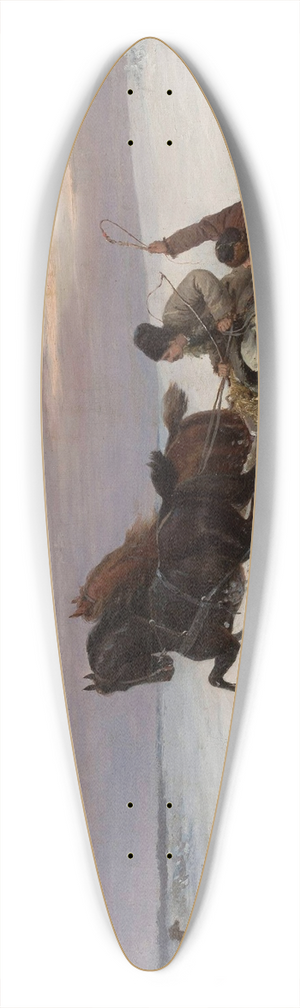 Jzef Jaroszyski - Riding in a sleigh 39.3 inch art pintail longboard deck