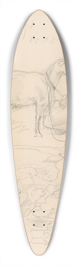 Jzef Simmler - A shepherdess with a goat 39.3 inch art pintail longboard deck