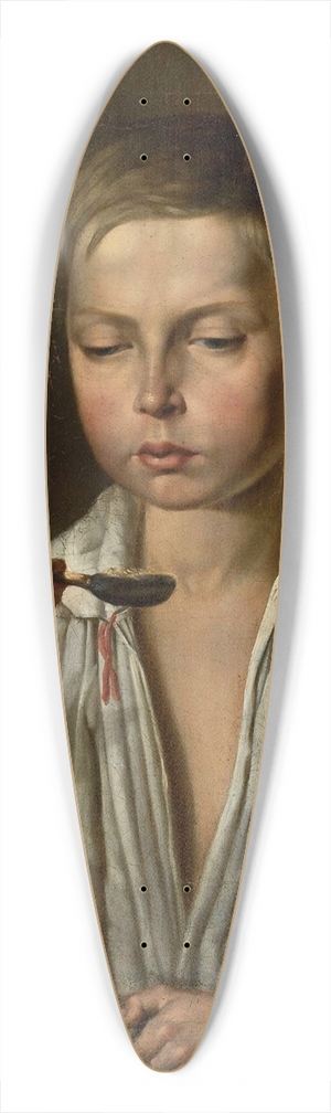 Jzef Simmler - Boy at breakfast 39.3 inch art pintail longboard deck