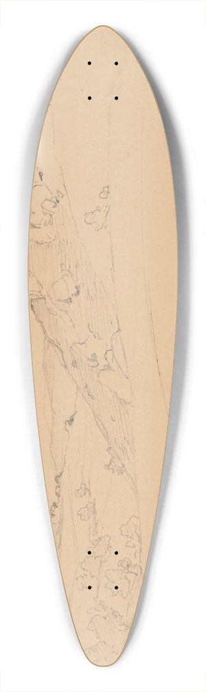Jzef Simmler - Landscape sketch from the Ogrodzieniec area 39.3 inch art pintail longboard deck