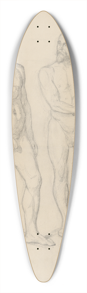 Jzef Simmler - Nude sketches of the figure of King Sigismund I and Hetman Tarnowski in the painting The Upbringing of Sigismund Augustus 39.3 inch art pintail longboard deck