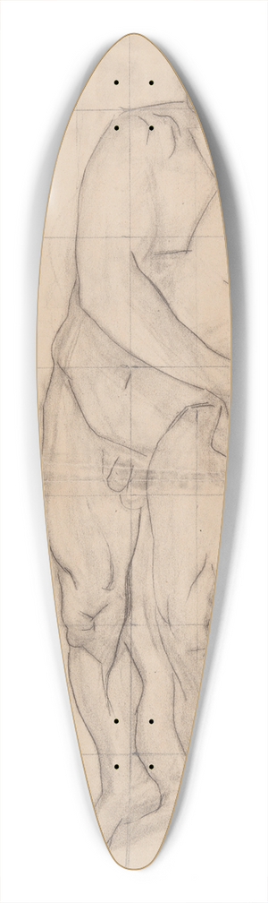 Jzef Simmler - Nude sketch to the assailant to the painting Martyrdom of St. Matthias 39.3 inch art pintail longboard deck Jzef Simmler - Nude sketch to the assailant to the painting Martyrdom of St. Matthias 39.3 inch art pintail longboard deck