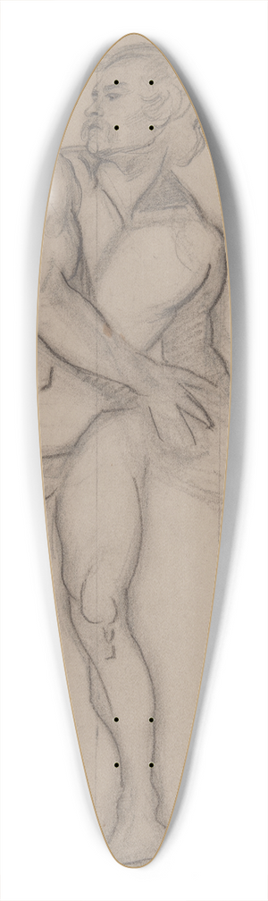 Jzef Simmler - Nude sketch to the assailant to the painting Martyrdom of St. Matthias 39.3 inch art pintail longboard deck Jzef Simmler - Nude sketch to the assailant to the painting Martyrdom of St. Matthias 39.3 inch art pintail longboard deck
