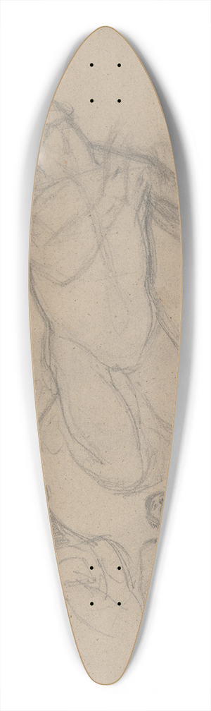 Jzef Simmler - Nude sketch to the figure of St. Matthias to the painting Martyrdom of St. Matthias 39.3 inch art pintail longboard deck Jzef Simmler - Nude sketch to the figure of St. Matthias to the painting Martyrdom of St. Matthias 39.3 inch art pintail longboard deck