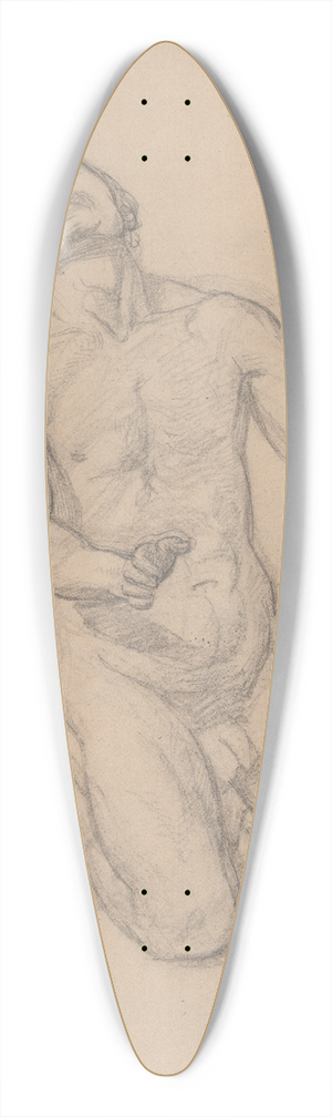 Jzef Simmler - Nude study to the figure of St. Matthias to the painting Martyrdom of St. Matthias 39.3 inch art pintail longboard deck