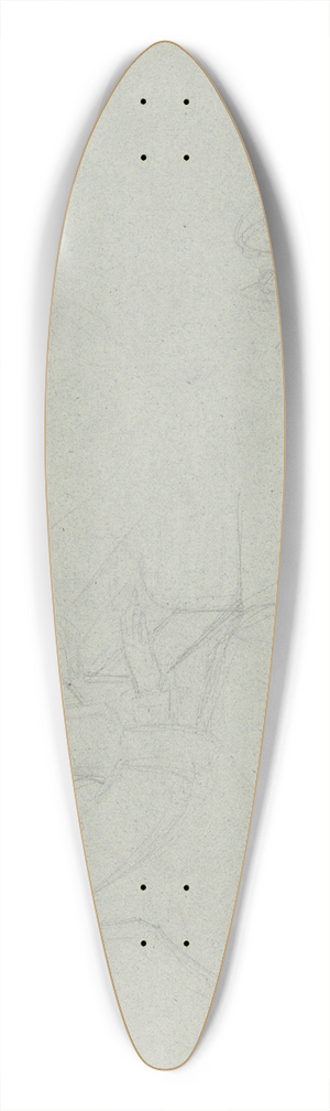 Jzef Simmler - Sketch to the Figure of St Cecilia 39.3 inch art pintail longboard deck