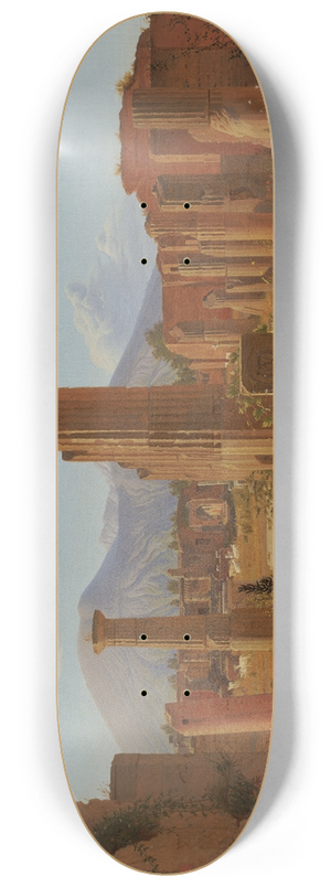 Christen Kbke - The Forum, Pompeii, with Vesuvius in the Distance 8.25 inch art skate deck Christen Kbke - The Forum, Pompeii, with Vesuvius in the Distance 8.25 inch art skate deck