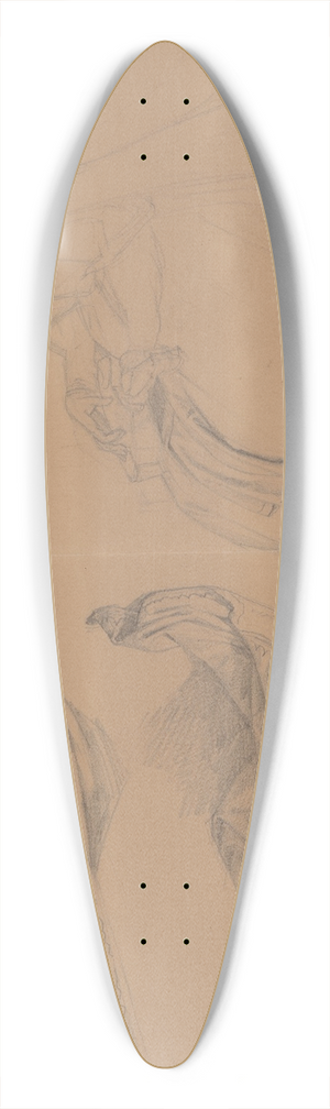 Jzef Simmler - Study of a lady playing a lute and drapery for the painting The Upbringing of Sigismund Augustus 39.3 inch art pintail longboard deck
