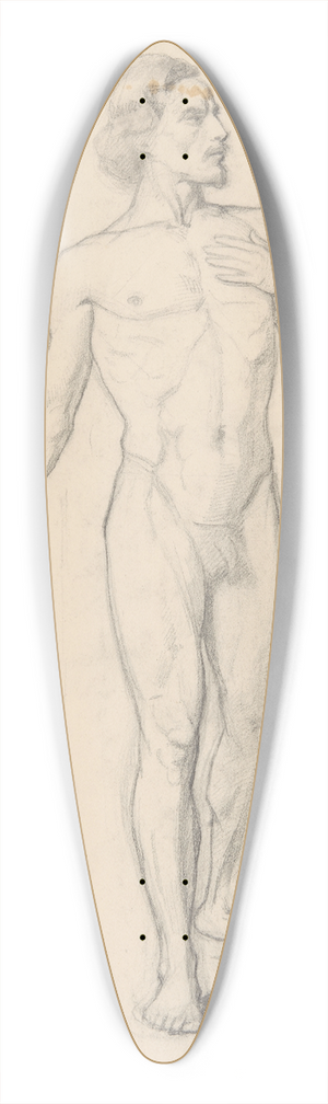 Jzef Simmler - Study of a nude male 39.3 inch art pintail longboard deck