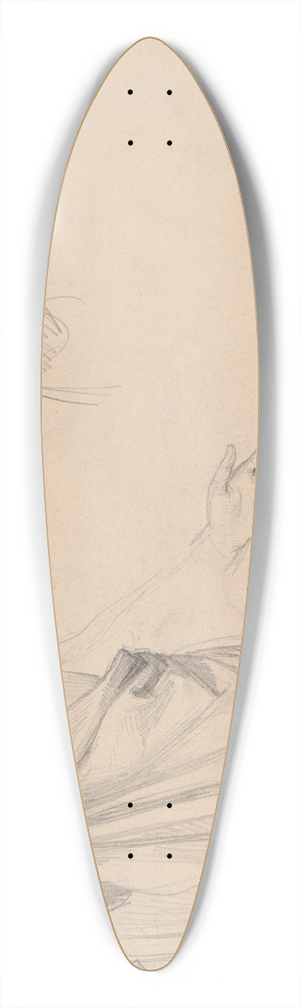 Jzef Simmler - Study of figures in togas 39.3 inch art pintail longboard deck Jzef Simmler - Study of figures in togas 39.3 inch art pintail longboard deck