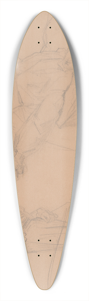 Jzef Simmler - Two sketches of Barbara lying in bed for the painting Death of Barbara Radziwi 39.3 inch art pintail longboard deck