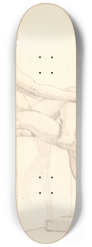 Christen Kbke - Ung, siddende mandlig model 8.25 inch art skate deck