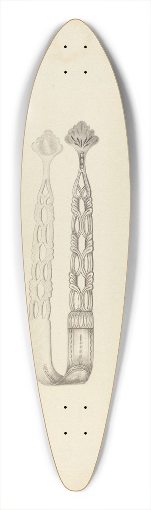 Kalamian Walton - Silver Sugar Tongs 39.3 inch art pintail longboard deck