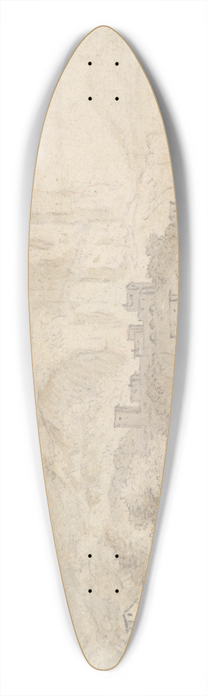 Karel Dujardin - Cattle and Shepherds in a Southern Mountainous Landscape 39.3 inch art pintail longboard deck