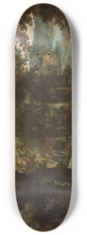 Adriaen van Stalbemt - Landscape with Beast Fables 8.25 inch art skate deck