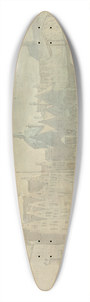 Karel Slabbaert - Galgewater in Leiden met ijsvermaak 39.3 inch art pintail longboard deck Karel Slabbaert - Galgewater in Leiden met ijsvermaak 39.3 inch art pintail longboard deck