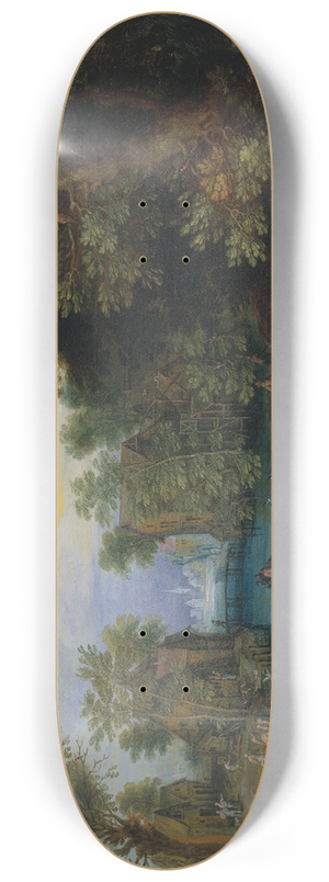 Adriaen van Stalbemt - River Landscape with Peasants 8.25 inch art skate deck Adriaen van Stalbemt - River Landscape with Peasants 8.25 inch art skate deck