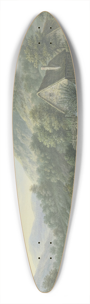 Karl Franz Kraul - Waldtal mit einem Bach, rechts zwei Bauernhuser 39.3 inch art pintail longboard deck