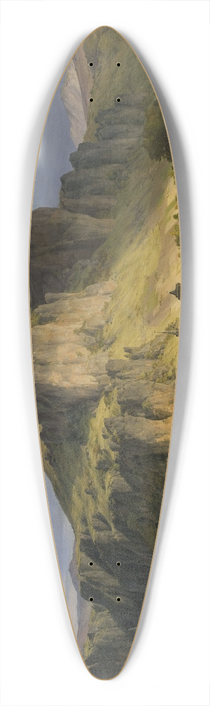 Karl Friedrich Lessing - Landscape from the Eifel mountains 39.3 inch art pintail longboard deck