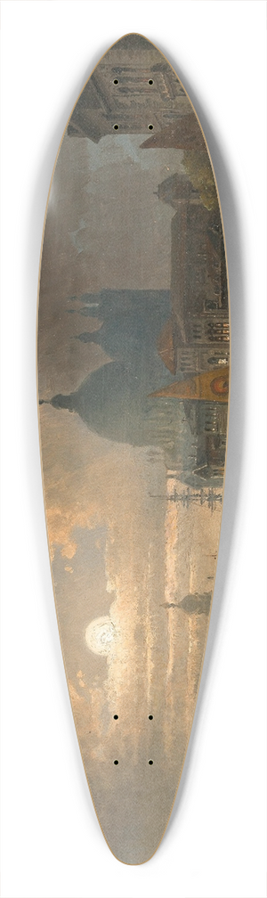 Karl Kaufmann - Venice, a Moonlit Night in the Bacino 39.3 inch art pintail longboard deck