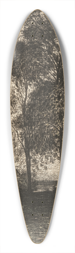 Karl Nordstrm - Landscape at Dusk with Trees 39.3 inch art pintail longboard deck