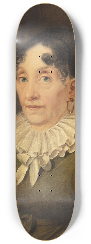 Christian August Lorentzen - Portrt af kvinde med rering og pibekrave 8.25 inch art skate deck